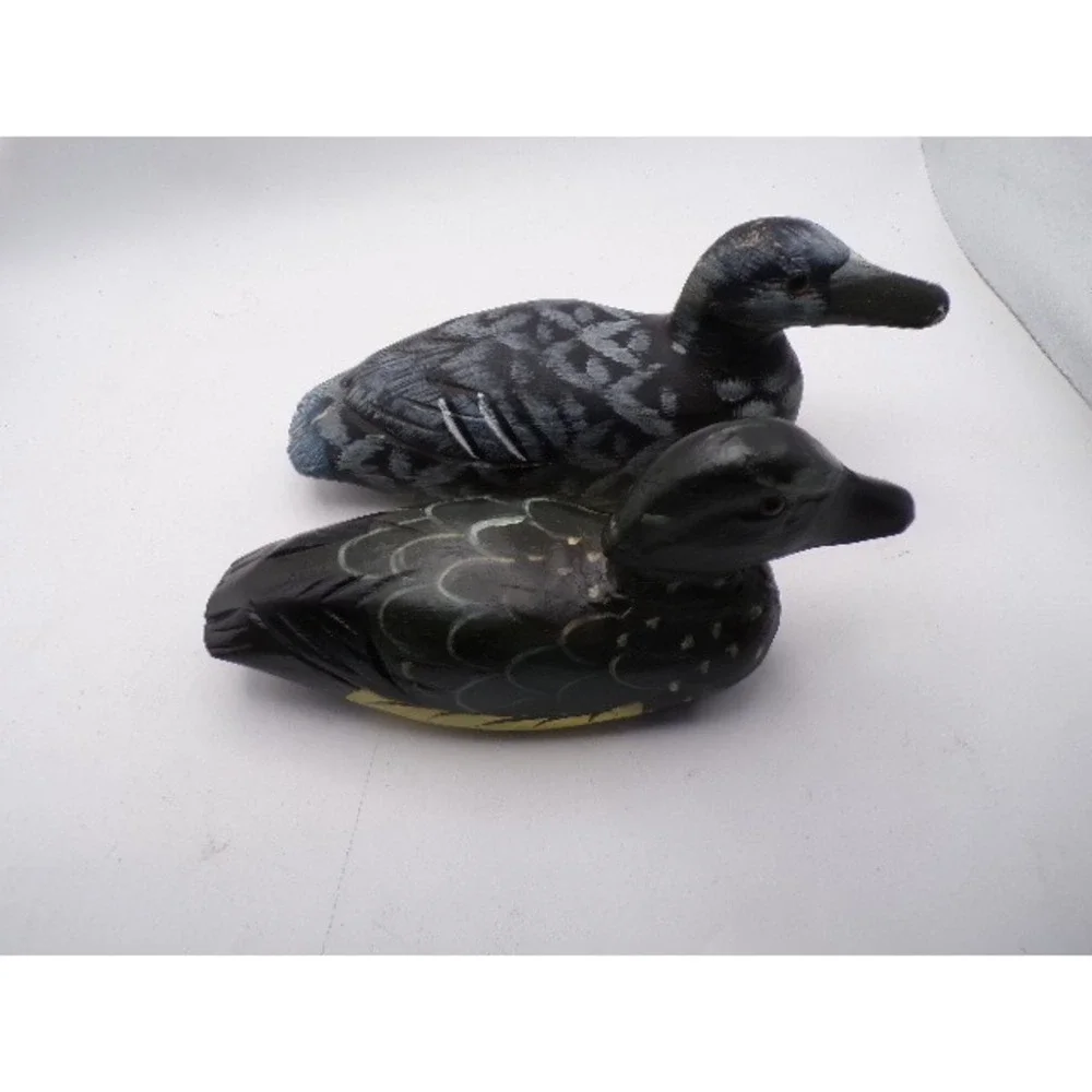 Vintage Hand Painted Wooden Duck Decoys Set Of Two Rustic Farmhouse Decor Read
